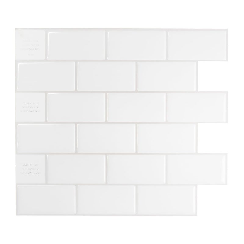 SMART TILES Peel and Stick Backsplash - 10 Sheets of 10.95"" x 9.70"" - 3D Adhesive Peel and Stick Tile Backsplash for Kitchen, Bathroom, Wall Tile, Norden - Image 1
